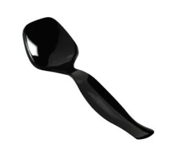 Fineline Settings 3302-BK Platter Pleasers Black Plastic Serving Spoon 8-1/2" - 12 Doz