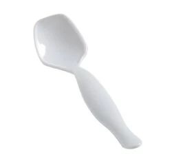 Fineline Settings 3302-WH Platter Pleasers White Plastic Serving Spoon 8-1/2" - 12 Doz