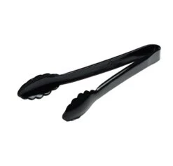 Fineline Settings 3311-BK Platter Pleasers Black Heavy Duty Scalloped Plastic Tongs 9" - 2 Doz