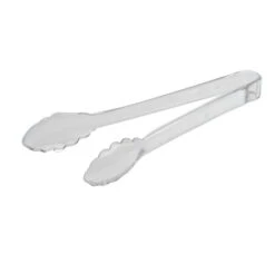 Fineline Settings 3311-CL Platter Pleasers Clear Heavy Duty Scalloped Plastic Tongs 9" - 2 Doz