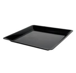 Fineline Settings SQ4818.BK Platter Pleasers Black Square Plastic Serving Tray 18" X 18" - 20 Pcs
