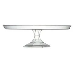 Fineline Settings 3602-CL Platter Pleasers Clear Plastic Cake Stand 13-3/4" - 1 Dozen