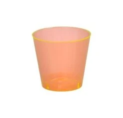 Fineline Settings 401-ORG Savvi Serve Plastic Neon Orange Shot Glass 1 Oz. - 2500 Pcs