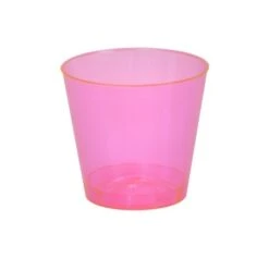 Fineline Settings 402-RD Savvi Serve Neon Red Plastic Shot Glass 2 Oz. - 2500 Pcs