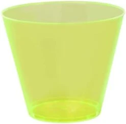 Fineline Settings 409-Y Savvi Serve Neon Yellow Plastic Old-Fashioned Tumbler 9 Oz. - 500 Pcs