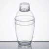 Fineline Settings 4102-CL Quenchers Clear Plastic Cocktail Shaker 10 Oz. - 2 Doz