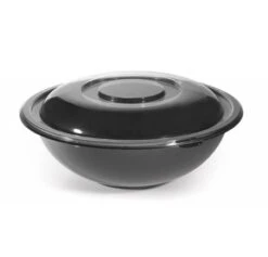 Fineline Settings 5080-BK Super Bowl Black Plastic Salad Bowl 80 Oz. - 25 Pcs