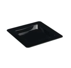 Fineline Settings B6200 -BK Tiny Temptations Black Square Plastic Tiny Tray 3" X 3" - 200 Pcs