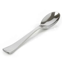 Fineline Settings 708 Silver Secrets Plastic Serving Spoons - 4 Doz