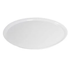 Fineline Settings 7801-WH Platter Pleasers Supreme White Round Plastic Serving Tray 18" - 25 Pcs