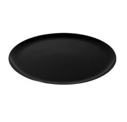 Fineline Settings 8201-BK Platter Pleasers Classic Black Round Plastic Serving Tray 12" - 25 Pcs