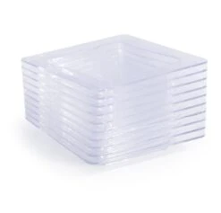 Fineline Settings B6200 -BK Tiny Temptations Clear Square Plastic Tiny Tray 3" X 3" - 200 Pcs