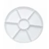 Fineline Settings D16777.WH Platter Pleasers White Plastic Low 7-Compartment Tray 16" - 1 Doz