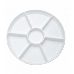 Fineline Settings D16777.WH Platter Pleasers White Plastic Low 7-Compartment Tray 16" - 1 Doz