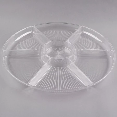 Fineline Settings D18777.CL Platter Pleasers Clear Plastic 7-Compartment Tray 18" - 1 Doz 1 Fineline Settings D18777.CL Platter Pleasers Clear Plastic 7-Compartment Tray 18" - 1 Doz
