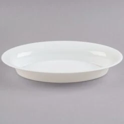 Fineline Settings OVB09128.WH Platter Pleasers White Oval Serving Bowl 128 Oz. - 2 Doz