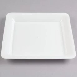Fineline Settings SQ4010.WH Platter Pleasers White Square Plastic Serving Tray 10" X 10" - 25 Pcs