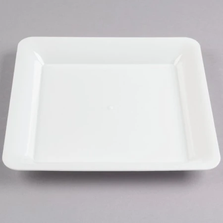 Fineline Settings SQ4010.WH Platter Pleasers White Square Plastic Serving Tray 10" X 10" - 25 Pcs 1 Fineline Settings SQ4010.WH Platter Pleasers White Square Plastic Serving Tray 10" X 10" - 25 Pcs