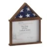 Flash Furniture HMHD-22M142Y-RSTBRN-GG Flag And Certificate Display Case, Pine Wood Flag Shadow Box, Dark Brown Finish