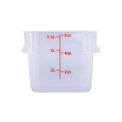 CAC China FS2P-SQ6T Transparent Square Food Storage Container 6 Qt.