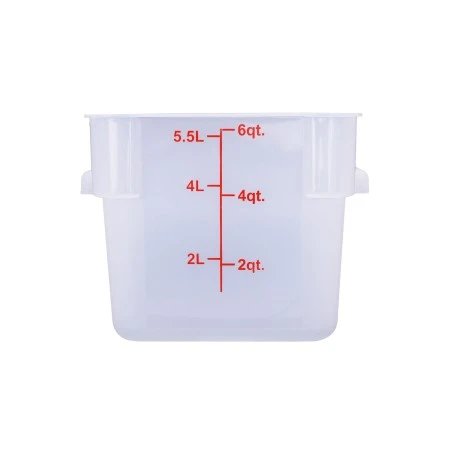 CAC China FS2P-SQ6T Transparent Square Food Storage Container 6 Qt. 1 CAC China FS2P-SQ6T Transparent Square Food Storage Container 6 Qt.