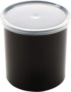 GET Enterprises CR-0120-BK Black Salad Crock With Lid 1.2 Qt. - 1 Doz