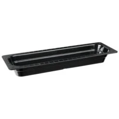 GET Enterprises ML-158-BK Black Melamine Half Size Long Food Pan 2-1/2" - 1/2 Doz