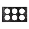 GET Enterprises ML-171-BK Black Melamine Full Size Adapter Plate With Round Six Cut-Outs For CR-0120