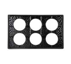 GET Enterprises ML-171-BK Black Melamine Full Size Adapter Plate With Round Six Cut-Outs For CR-0120