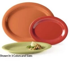 GET Enterprises OP-135-AV Diamond Harvest Avocado Oval Platter 13-1/2" X 10-1/4" - 1 Doz