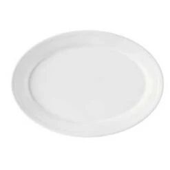 GET Enterprises OP-912-W SuperMel White Oval Platter 12" X 8-1/2" - 2 Doz