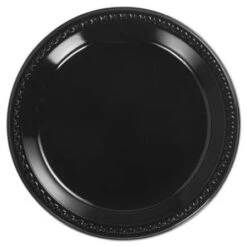 Chinet Black Heavyweight Plastic Plates, 10 1/4", 500/Carton