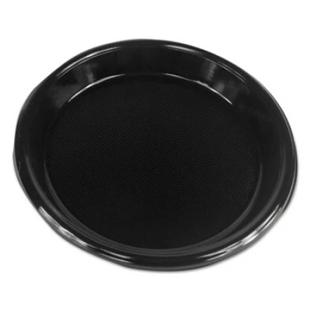 Hi-Impact Plastic Dinnerware, Plate, 10" Diameter, Black, 500/Carton 1 Hi-Impact Plastic Dinnerware, Plate, 10" Diameter, Black, 500/Carton