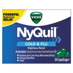 Vicks® NyQuil Cold & Flu Nighttime LiquiCaps, 24/Box, 24 Box/Carton