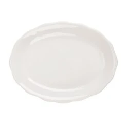 CAC China SC-12 Seville Scallop Edge Oval Platter 9 5/8" - 2 Doz