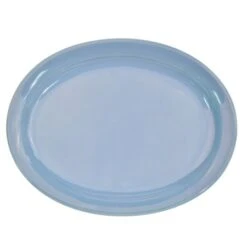 CAC China L-12NR-LBU Las Vegas Light Blue Narrow Rim Oval Platter 9 3/4" - 2 Doz