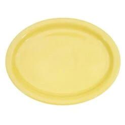 CAC China L-13NR-Y Las Vegas Yellow Oval Narrow Rim Platter 11 1/2" - 1 Doz