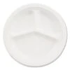 Paper Dinnerware, Plate, 6" Dia, White, 1000/Carton