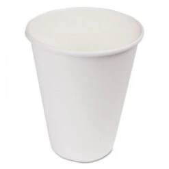 White Paper Hot Cups, 12 Oz., 1000/Carton