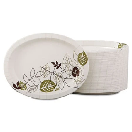 Dixie Pathways Heavyweight Oval Platters, 8 1/2 X 11, Green/Burgundy, 500/Carton 1 Dixie Pathways Heavyweight Oval Platters, 8 1/2 X 11, Green/Burgundy, 500/Carton