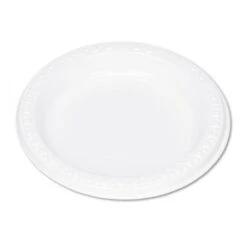 White Plastic Dinnerware Plates, 6", 125/ Carton