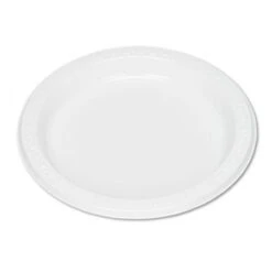 White Plastic Dinnerware Plates, 7", 125/Pack