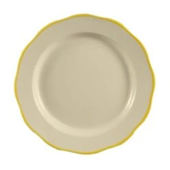 CAC China SC-7G Seville Scallop Edge Plate Gold Band 7 3/8" - 3 Doz
