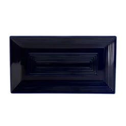 CAC China TG-RT13-CBU Tango Cobalt Blue Rectangular Platter 11 5/8" - 1 Doz