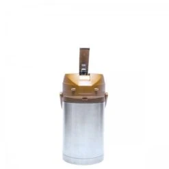 Service Ideas CTAL25BR Stainless Steel Lined Airpot With Lever, Brown Top, 2.5 Liter