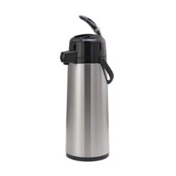 Service Ideas ECAL25S Eco-Air Stainless Satin Glass Lined Vacuum Lever Lid Airpot 2.5 Liter