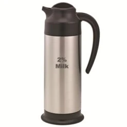 Service Ideas SSN1002PCTET SteelVac Stainless Footed Vacuum Creamer, "2% Milk" 1 Liter