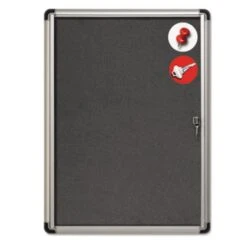 Slim-Line Enclosed Fabric Bulletin Board, 28 X 38, Aluminum Case