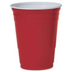 Dart Plastic Party Cold Cups, 16 Oz. Red, - 50/Pack