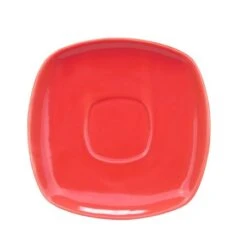 CAC China KC-2-R Color Arts Red Square Saucer For KC-1-R 6" - 3 Doz